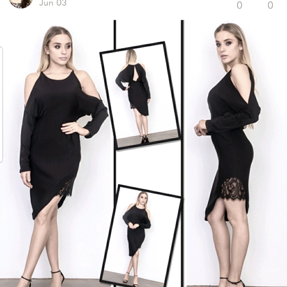 Party asymmetry black dress